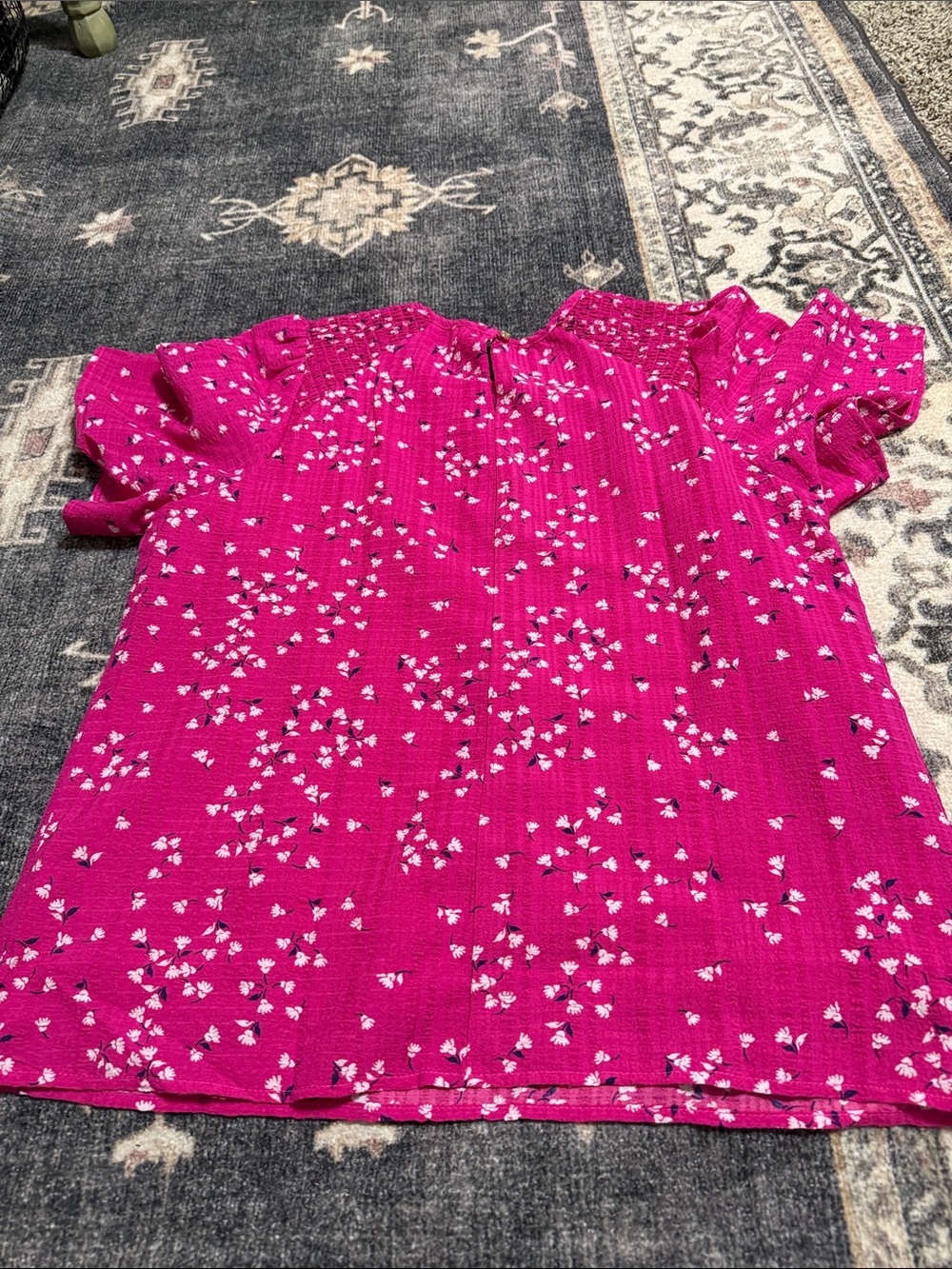 Draper James Pink Floral Top & Green Solid Short Sleeve Pack - Picture 6 of 7